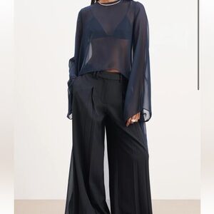 Because of Alice sheer navy cape